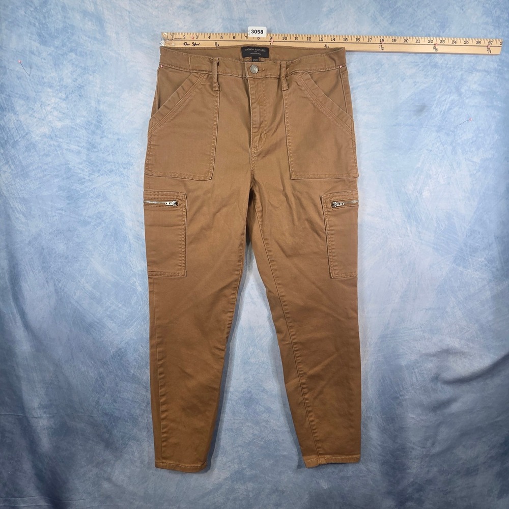 Banana Republic High Rise Skinny Cargo Pants Womens 29/8 Brown Utility Stretch